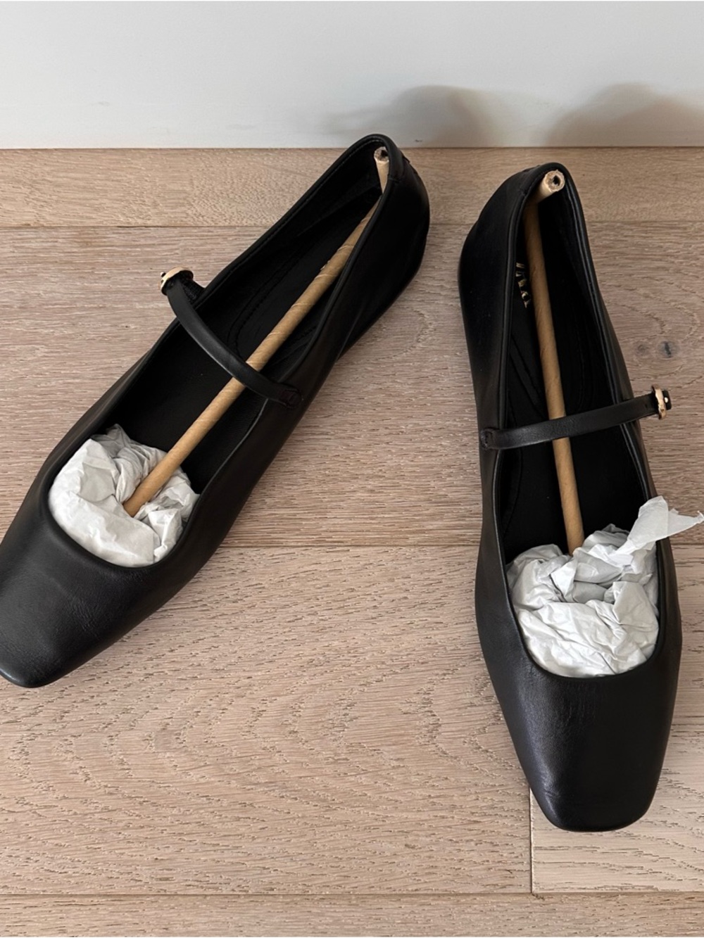 Zara Black Mary Jane Ballet Flats - size US 9